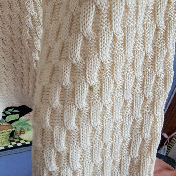 Hickey-Freeman Sport 100% Silk XXL Cable Knit Crew Neck Sweater - Picture 7 of 10